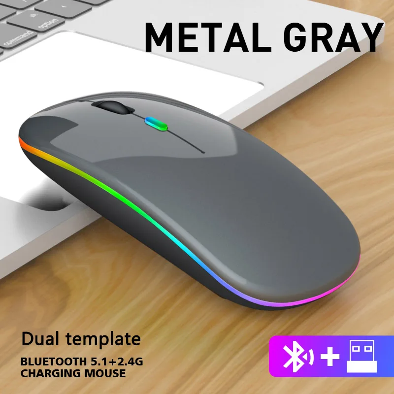 Wireless Mouse for Laptop PC Bluetooth RGB Rechargeable Mouses Wireless Computer Silent Mice LED Backlit Ergonomic Gaming Mouse - Image 10