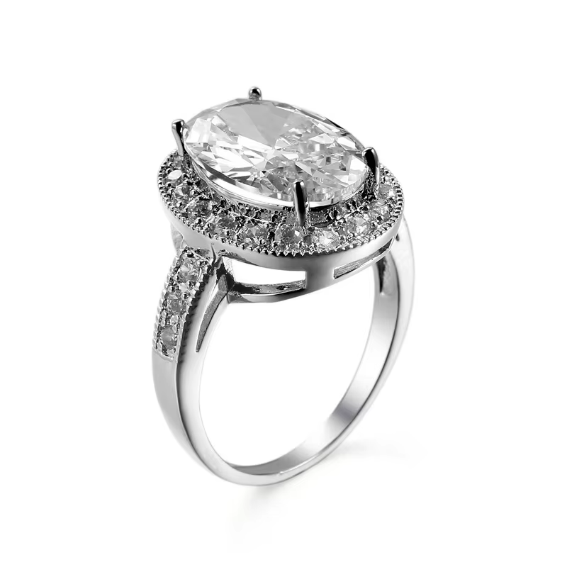 Romantic Female 1 Carat Zircon Stone Ring 925 Sterling Silver Blue AAA Mosaic Zircon Solitaire Promise Love Wedding Band Rings - Image 9